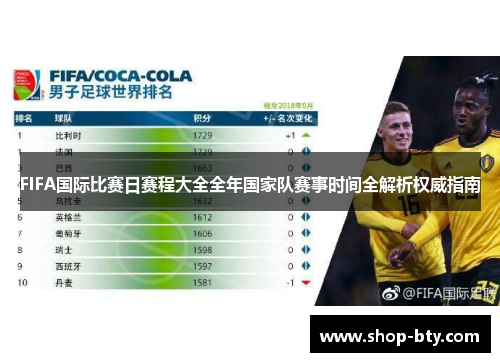 FIFA国际比赛日赛程大全全年国家队赛事时间全解析权威指南 FIFA国际比赛日赛程大全全年国家队赛事时间全解析权威指南